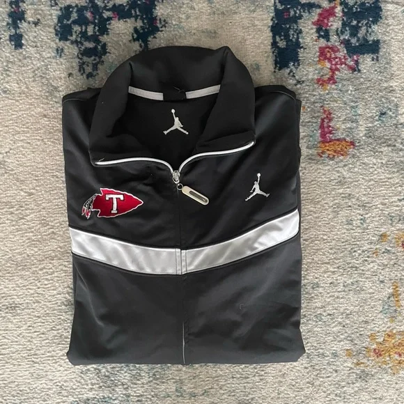 MeAir Jordan Sweater Dark Gray and White Track Jacket - Picture 10 of 11